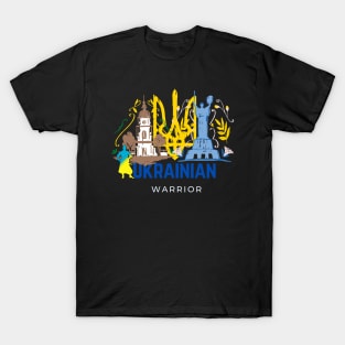 Ukrainian Cossack Warrior and Famous Icons T-Shirt